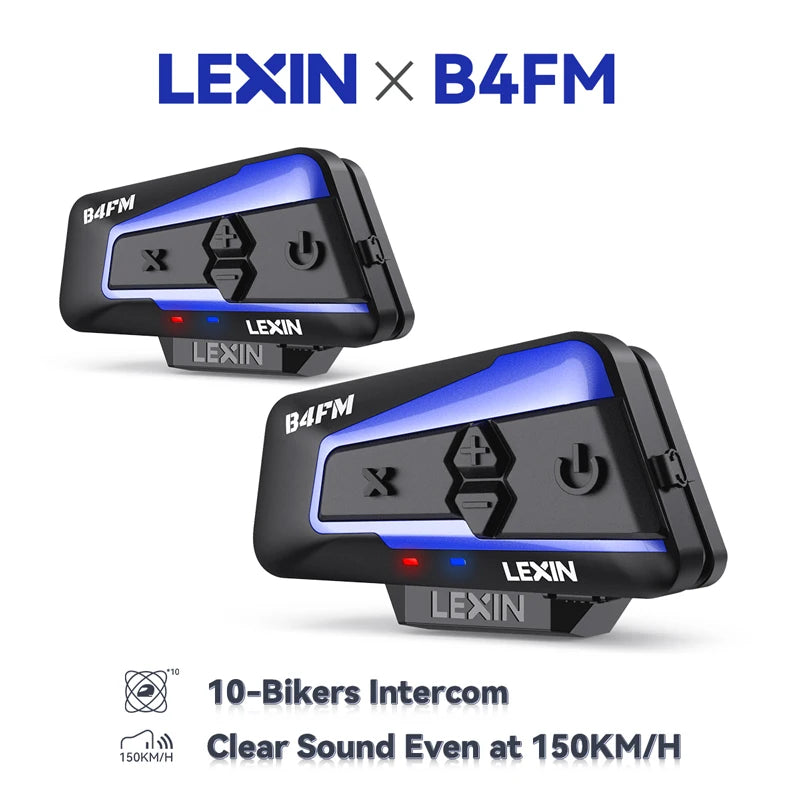 Lexin B4FM X Bluetooth Motorcycle Intercom Headset Bluetooth 5 Music Sharing