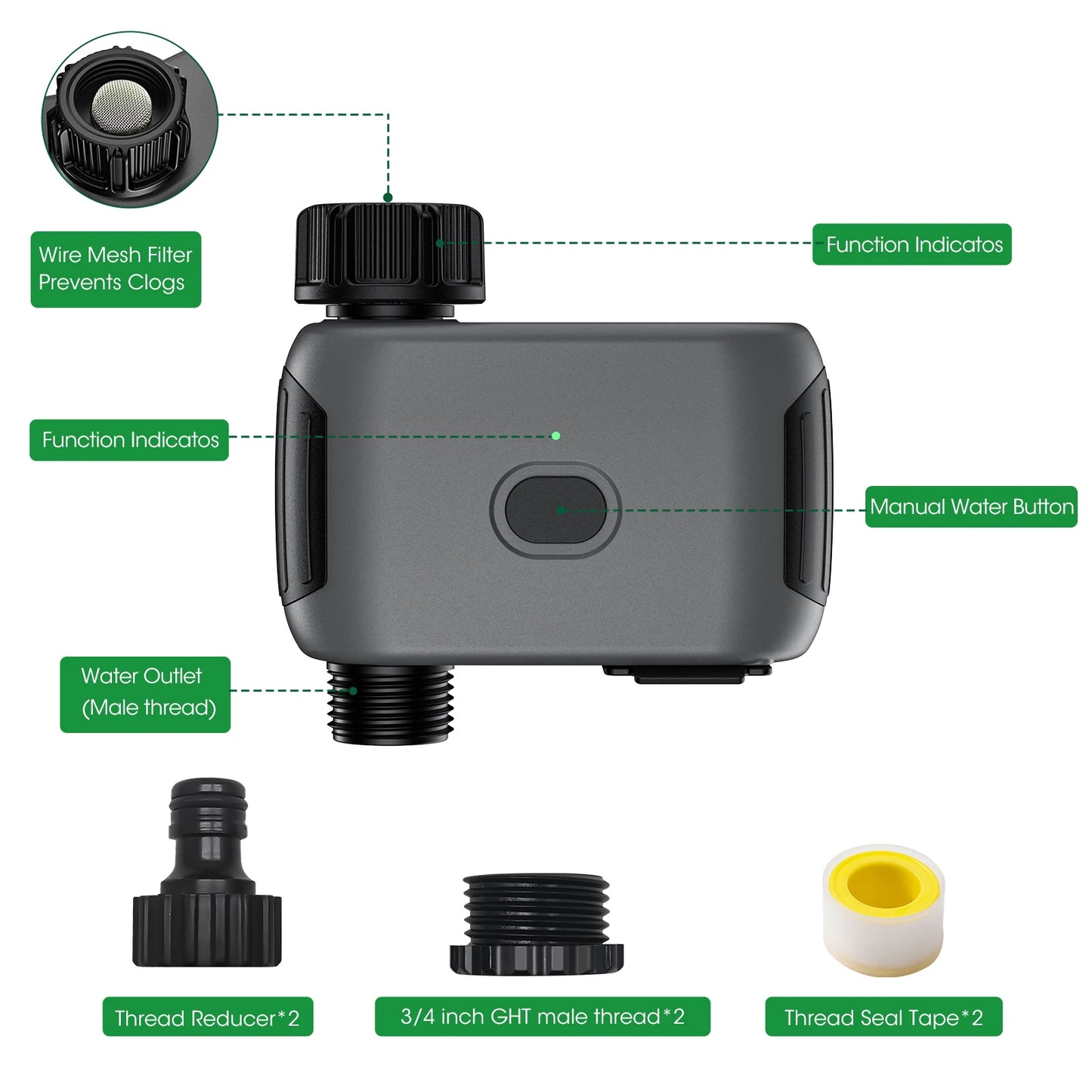 INSOMA Smart WiFi Garden Water Timer Remote Control Sprinkler