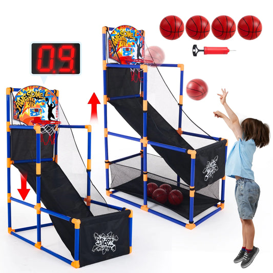 Joyfy LED Scoring Arcade Basketball Game With Four Balls And Adjustable Stand
