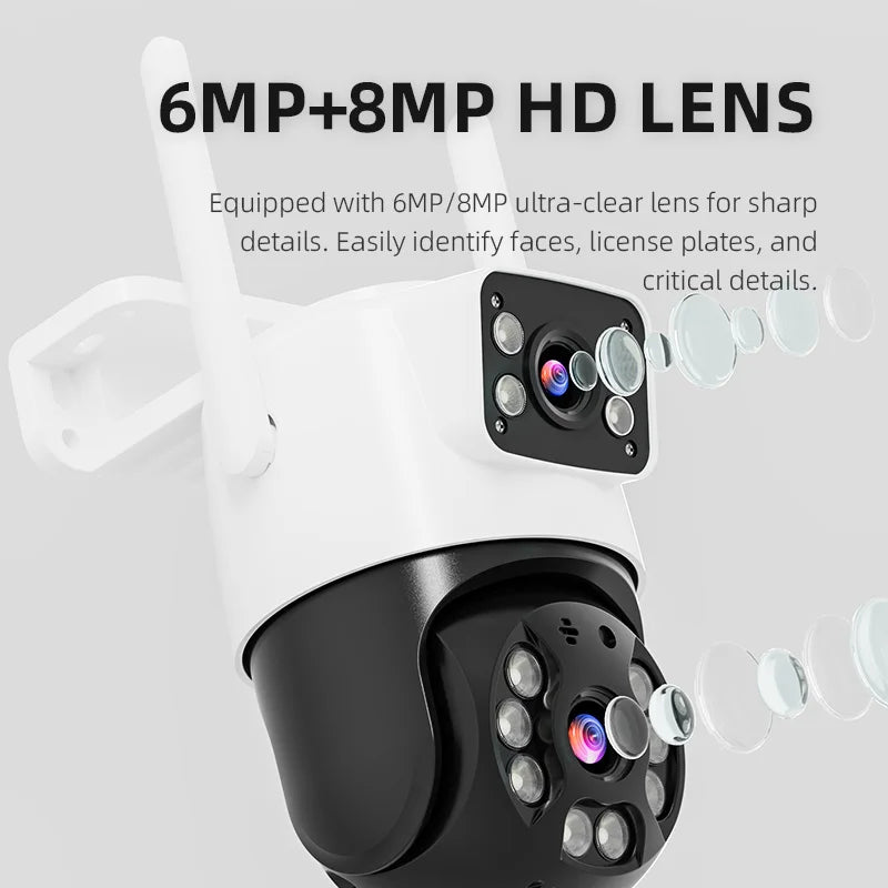 iCsee 6MP Outdoor Wireless Dual Lens PTZ Security Camera