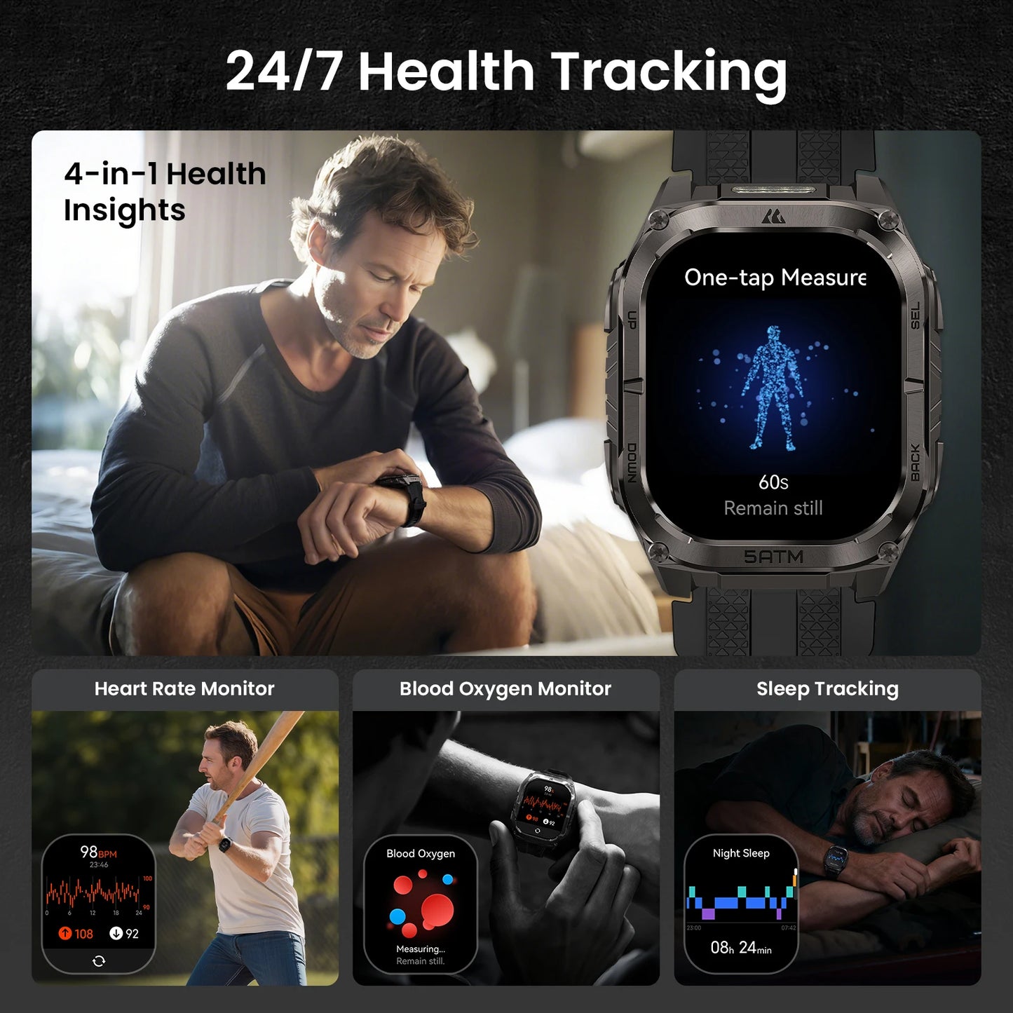 KOSPET Tank M4C GPS Smartwatch For Men Health Tracking