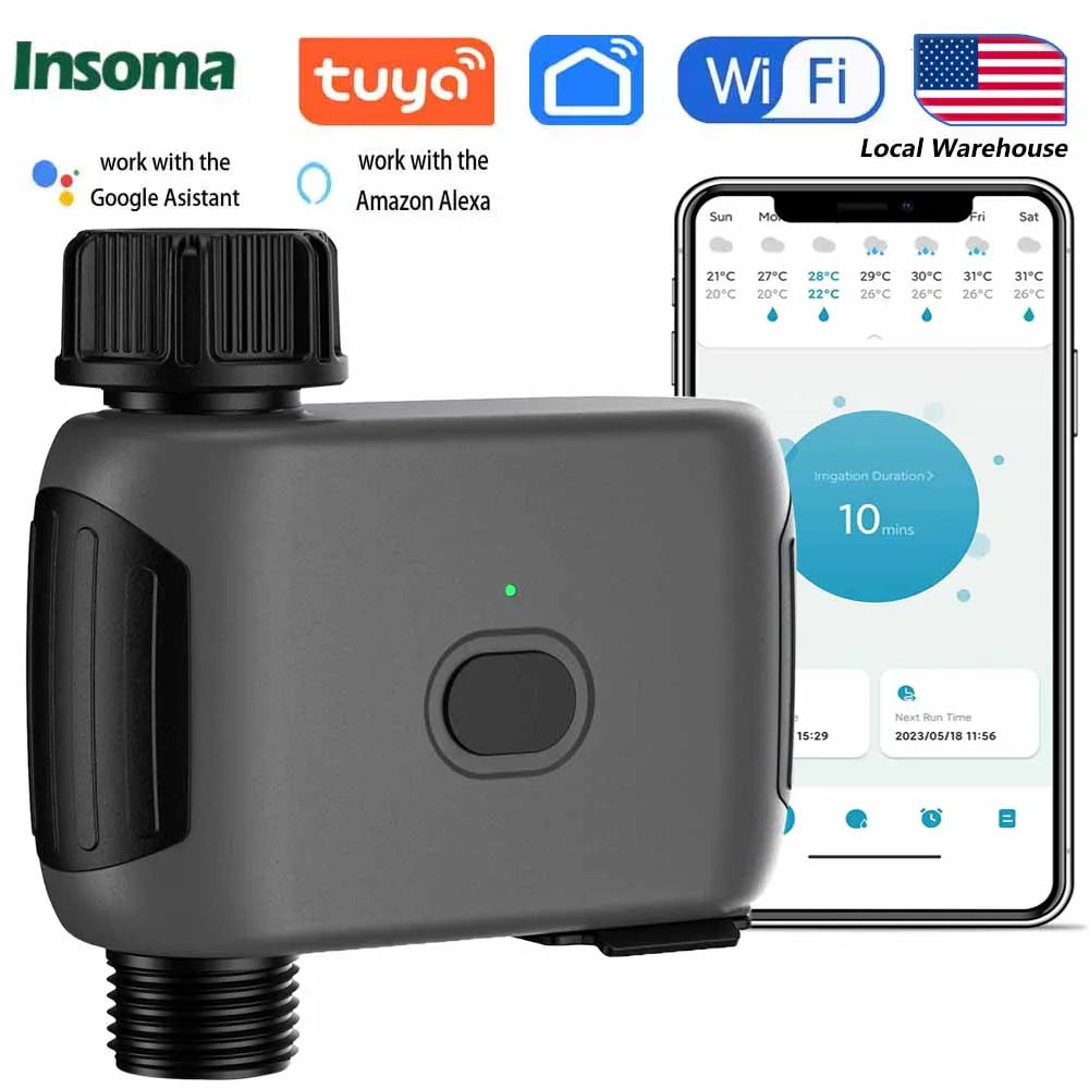 INSOMA Smart WiFi Garden Water Timer Remote Control Sprinkler