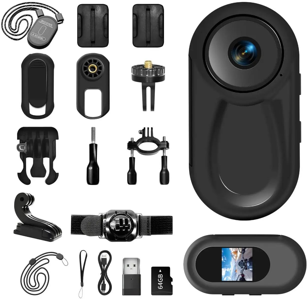 Mini 1080P Body Camera With 64GB Storage And Rotating Clip