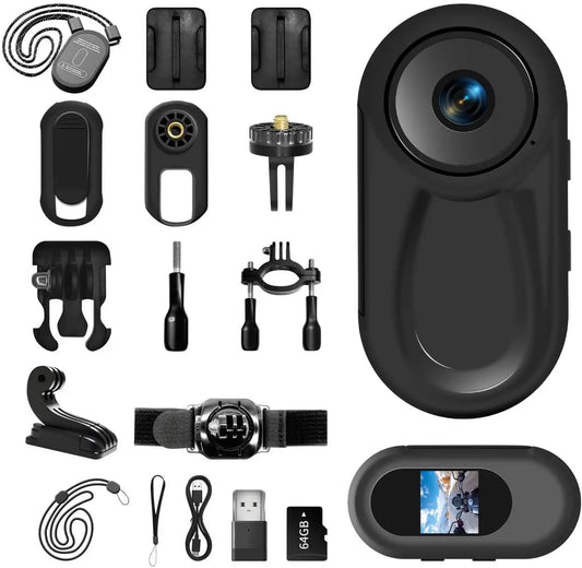 Mini 1080P Body Camera With 64GB Storage And Rotating Clip