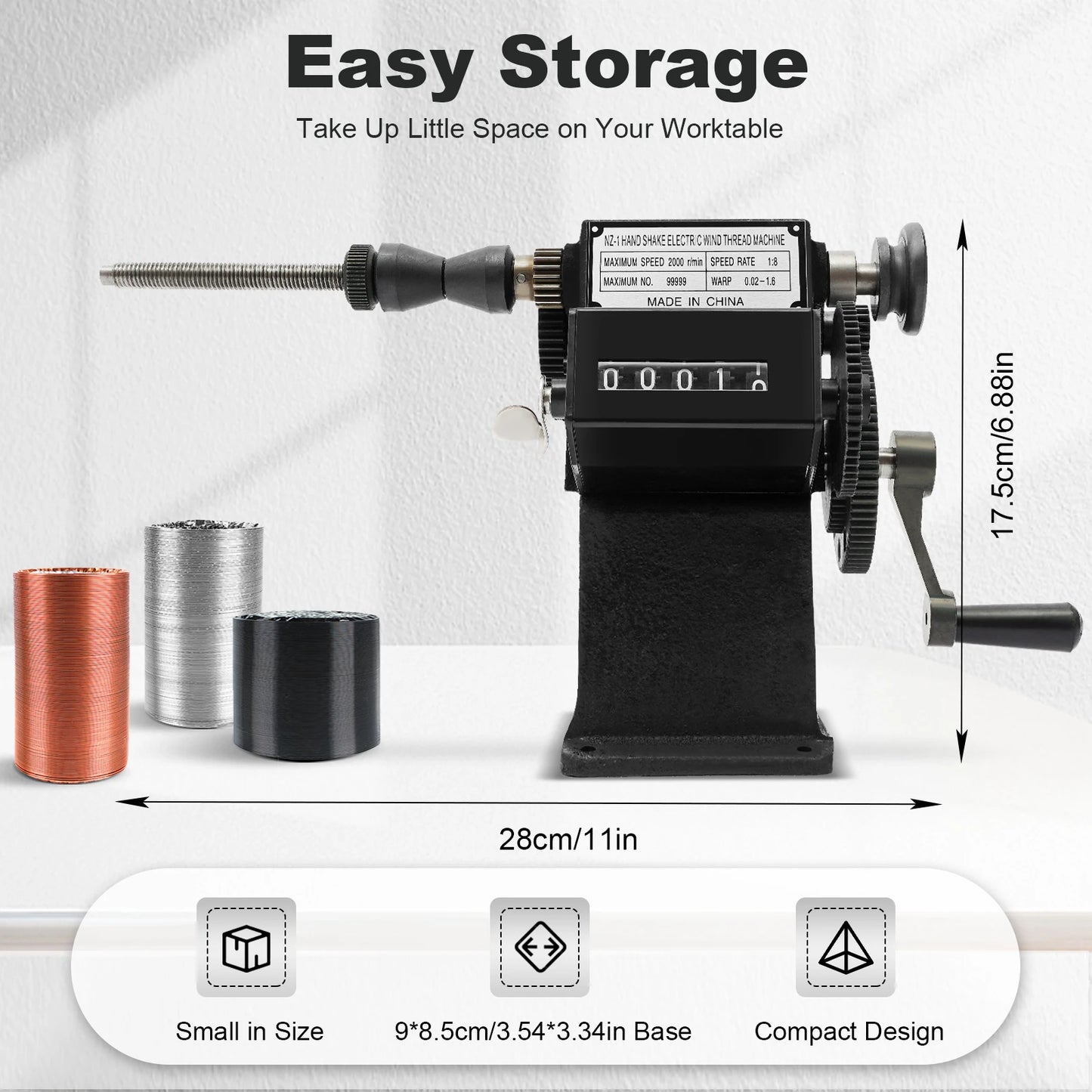 Fishing Line Spooler With Counting Machine For Telescopic Rods