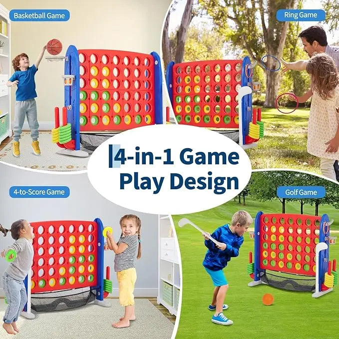 HiMISS Giant Connect 4 Outdoor Multi-Game Set With Carry Bag