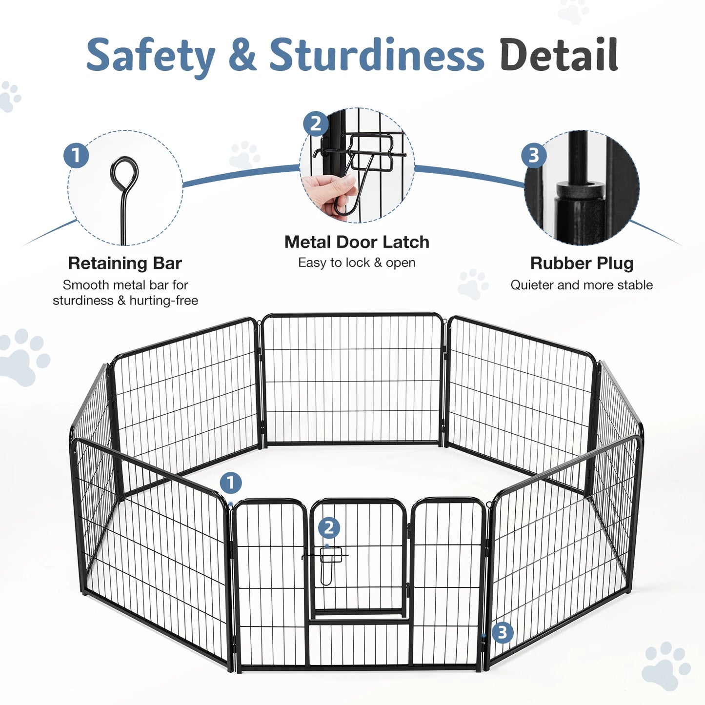 JHK Metal Foldable Pet Playpen for Indoor and Outdoor Use