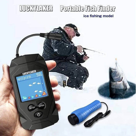 Depth Handheld Fish Finder With Transducer LCD Monitor