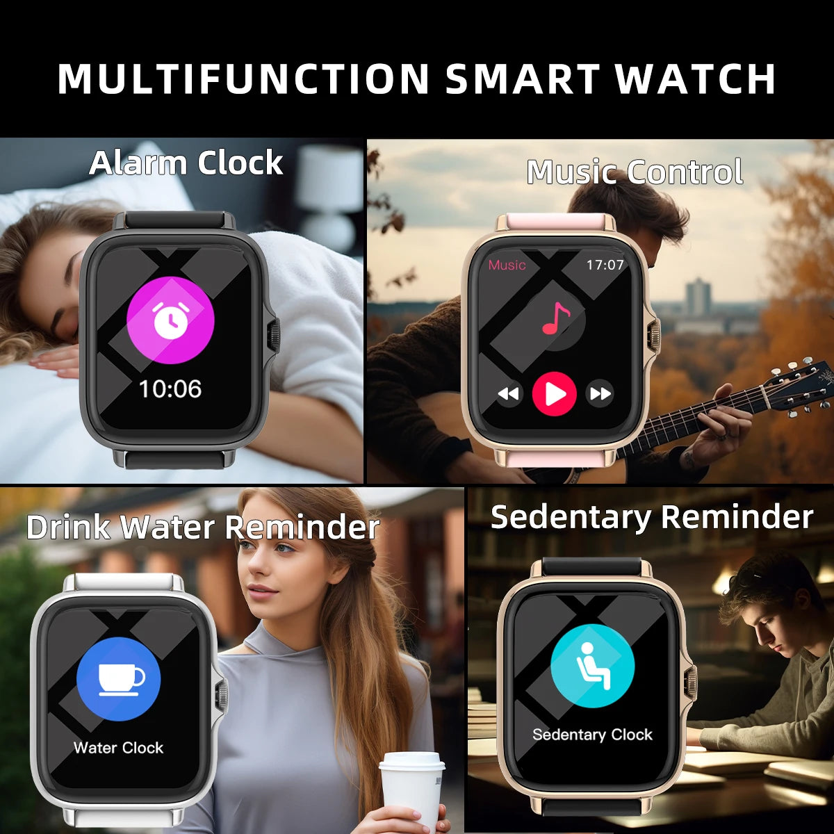 Smart Watch With Answer Calls Sleep Monitoring Pedometer