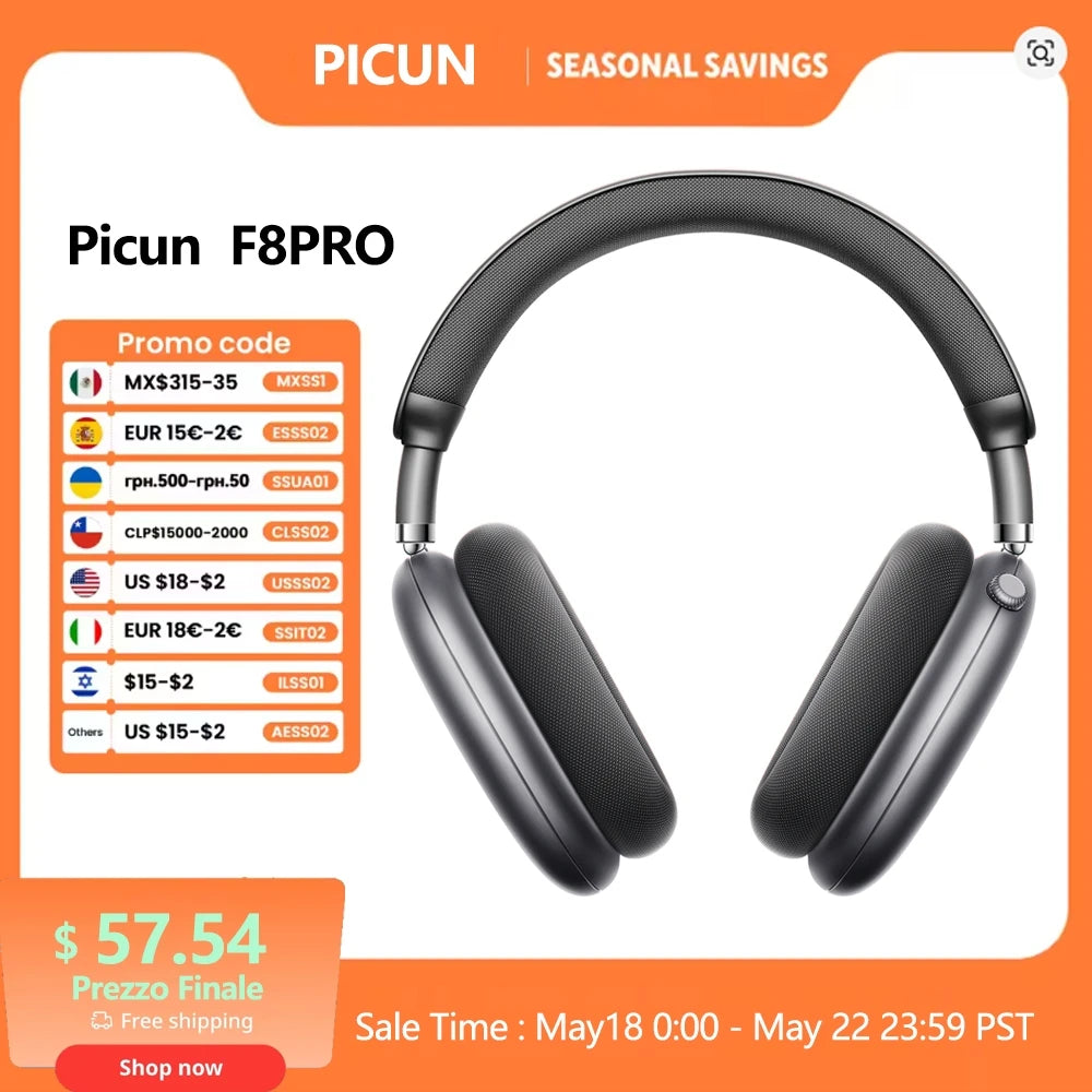Picun F8 Pro ANC Wireless Headphones With 3D Spatial Audio