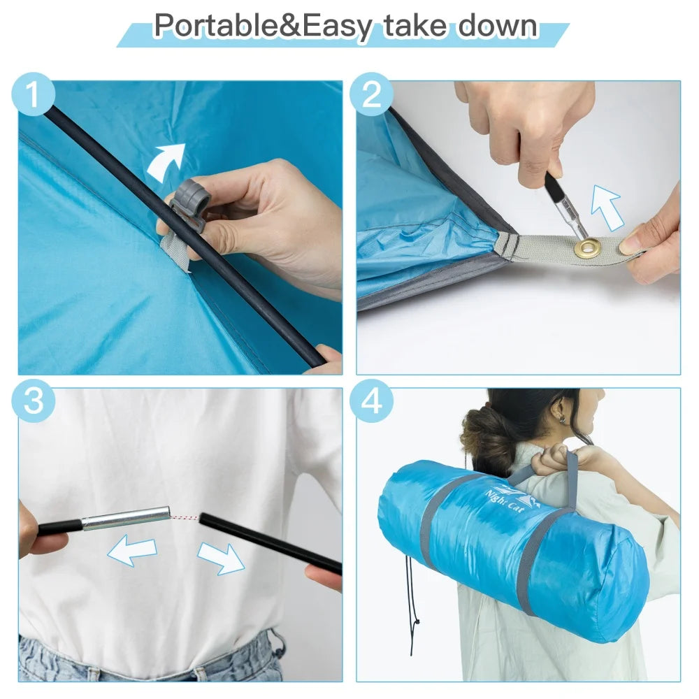 Night Cat Beach Tent Portable Sunshade Shelter With UV Protection