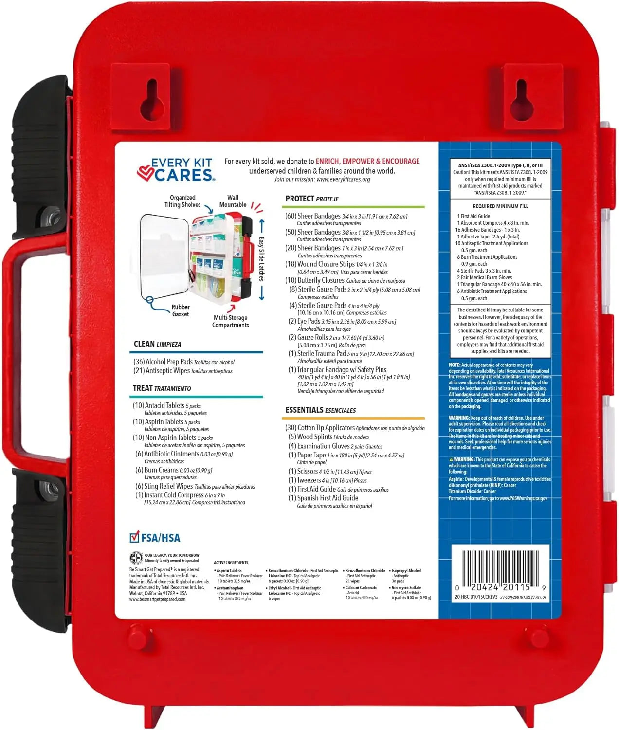 First Aid Kit Durable Hard Case For Office Home Car
