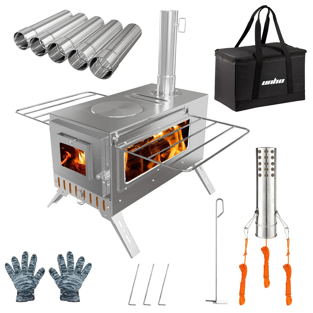 Hot Tent Wood Burning Portable Stove With Chimney Pipes