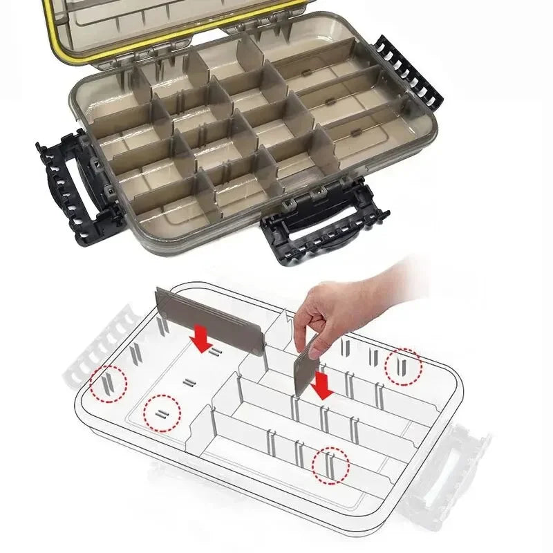 JSFUN Waterproof Fishing Tackle Box Organizer For Accessories