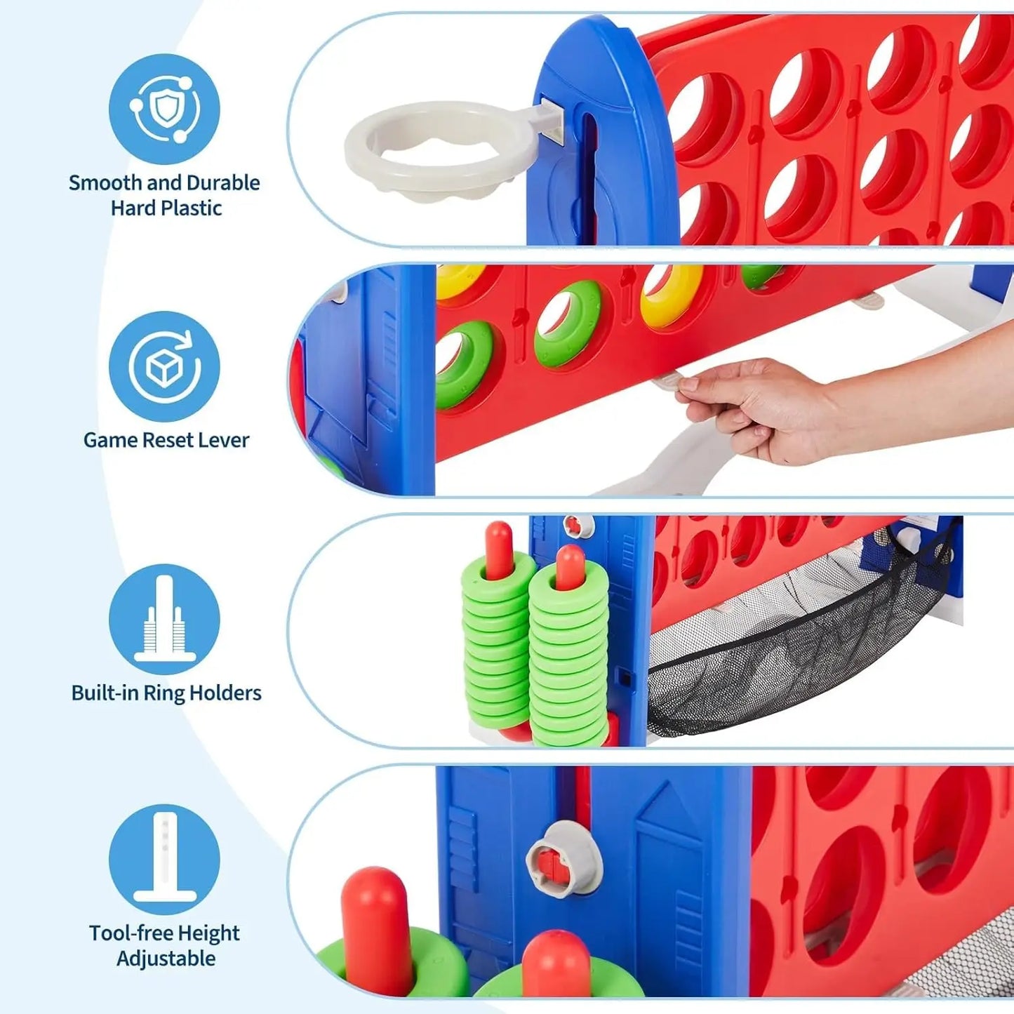 HiMISS Giant Connect 4 Outdoor Multi-Game Set With Carry Bag