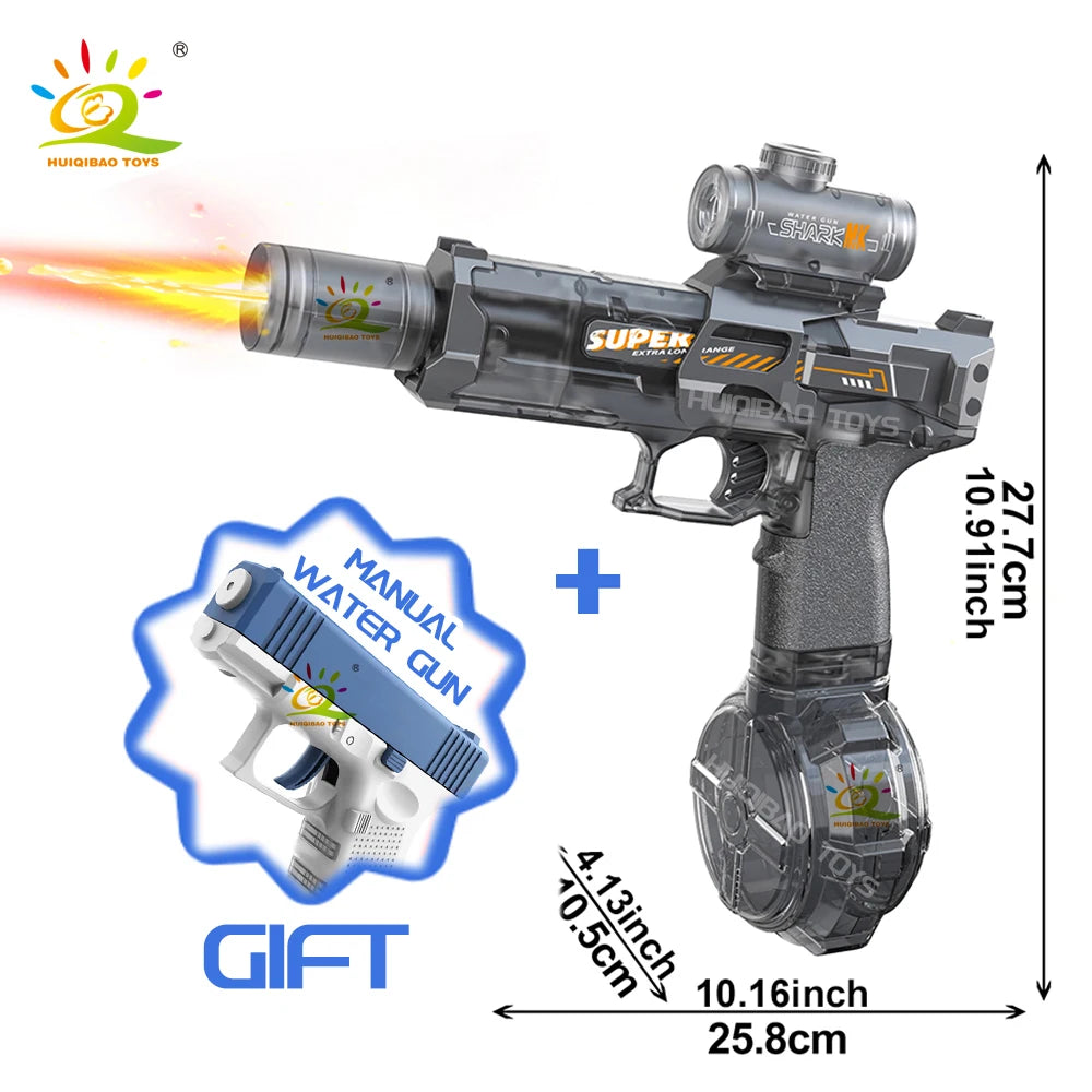 Huiqibao Toys Electric Pulse Water Gun With Flashing Sensor Light
