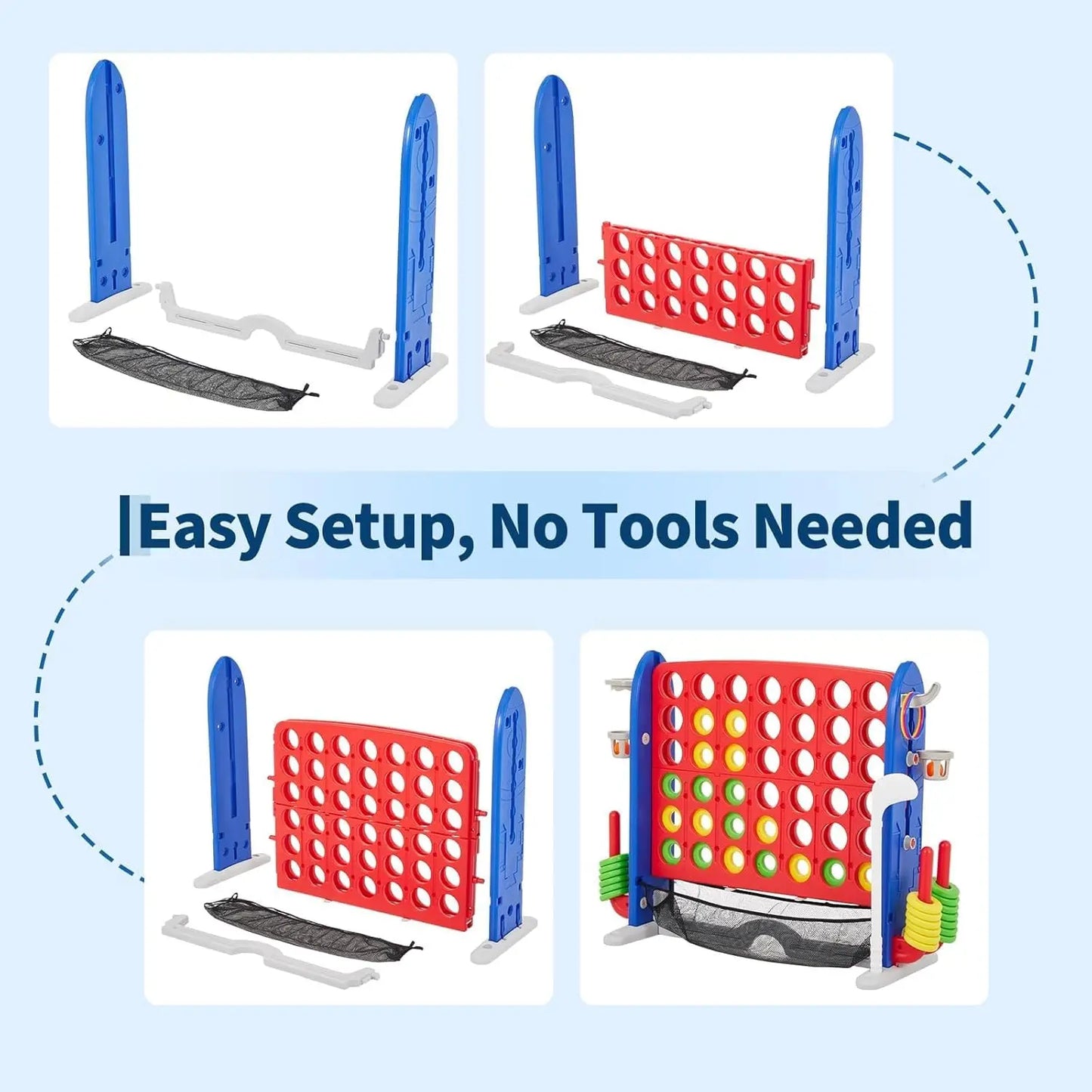 HiMISS Giant Connect 4 Outdoor Multi-Game Set With Carry Bag
