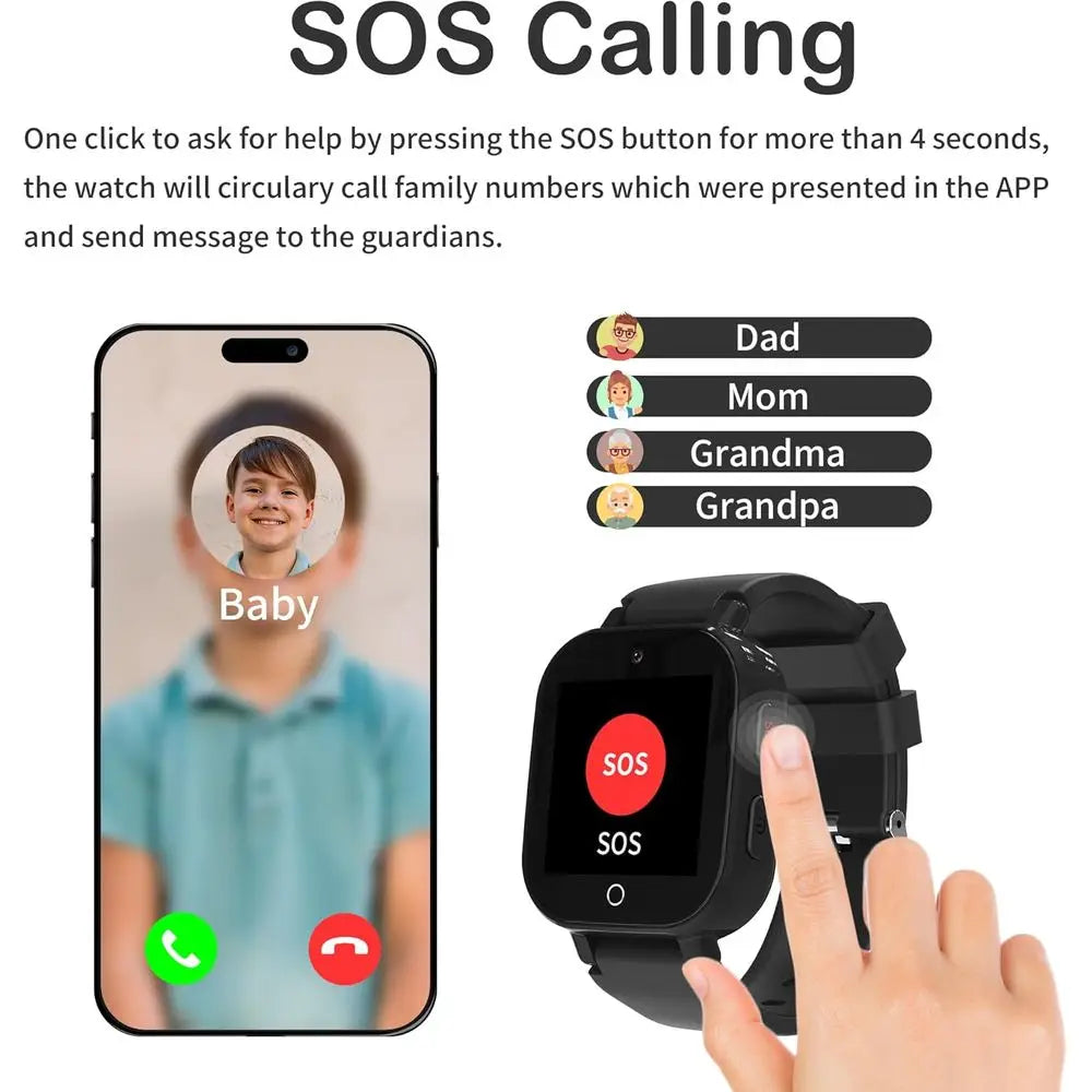 Phyulls 4G Kids Smartwatch With GPS Tracker And SOS