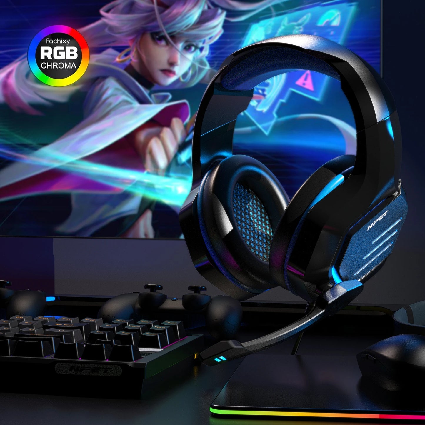 NPET H022 Gaming Headset With Mic For PS4 PC XboxOne