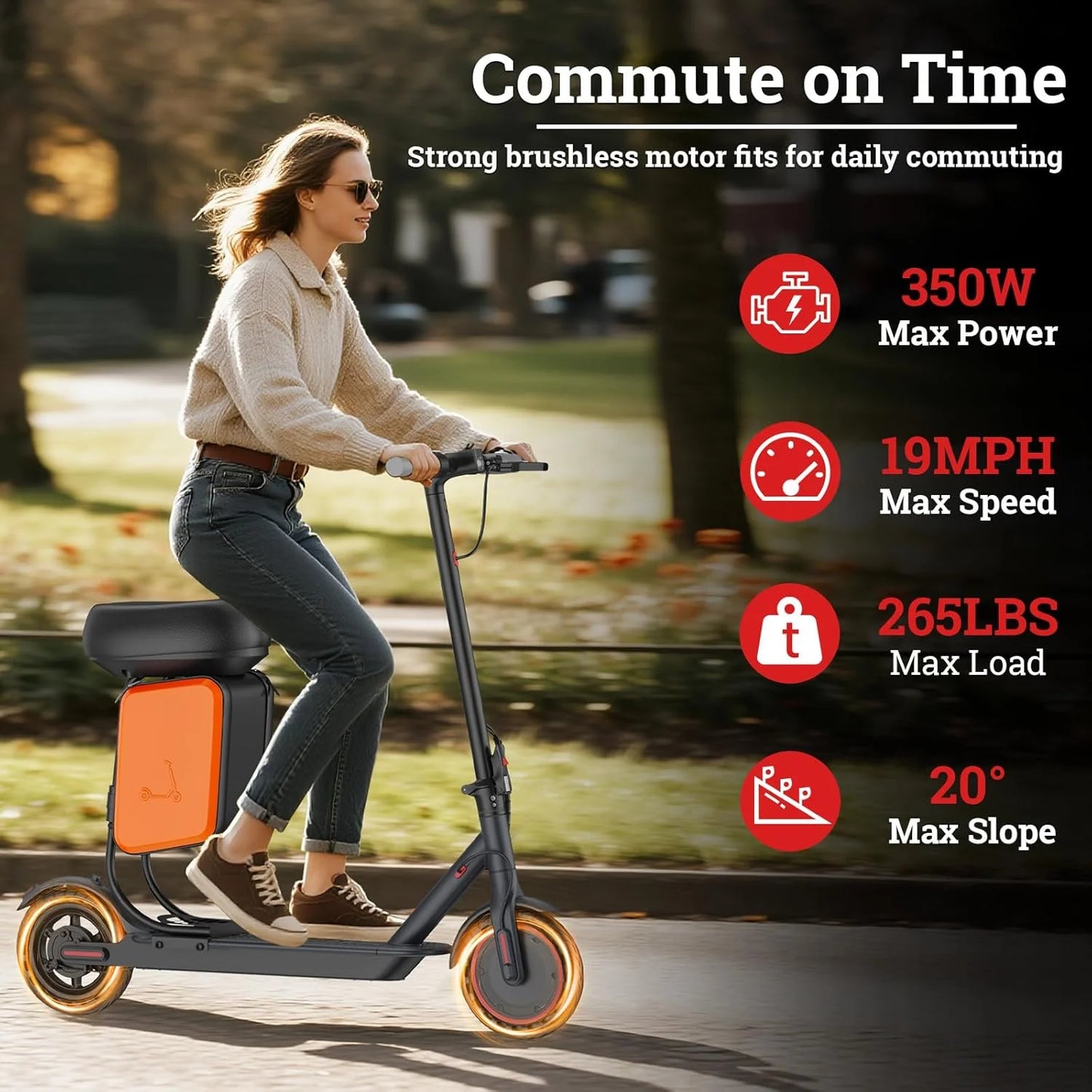 Ladped LP60 Electric Scooter 350W Motor 36V 5.2Ah Battery Removable Seat