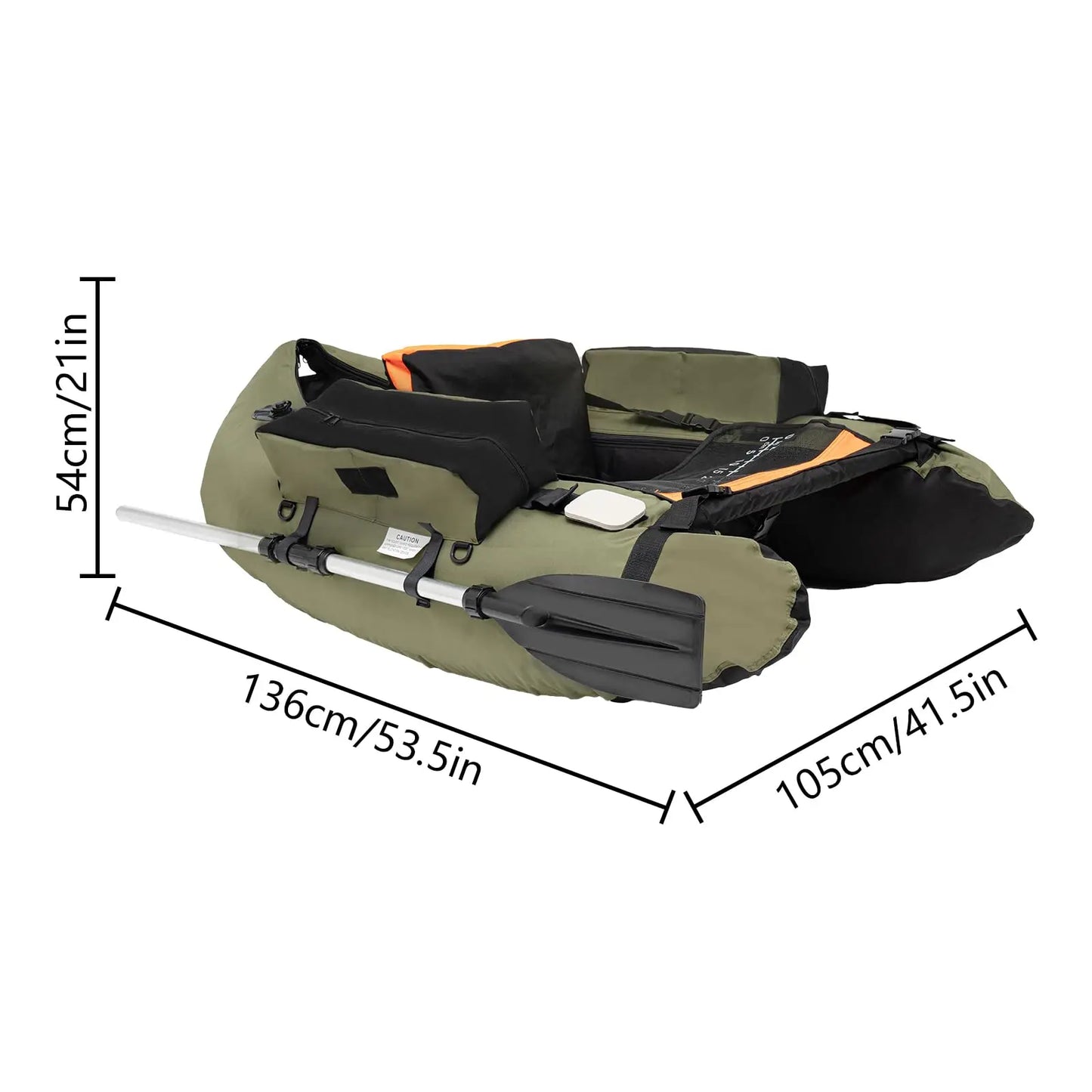 Inflatable Fishing Float Tube 286 Lb Load Capacity U-Shaped Raft