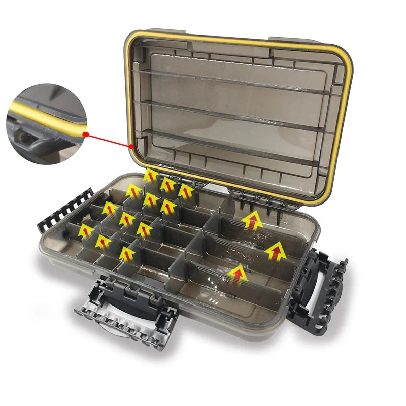 JSFUN Waterproof Fishing Tackle Box Organizer For Accessories