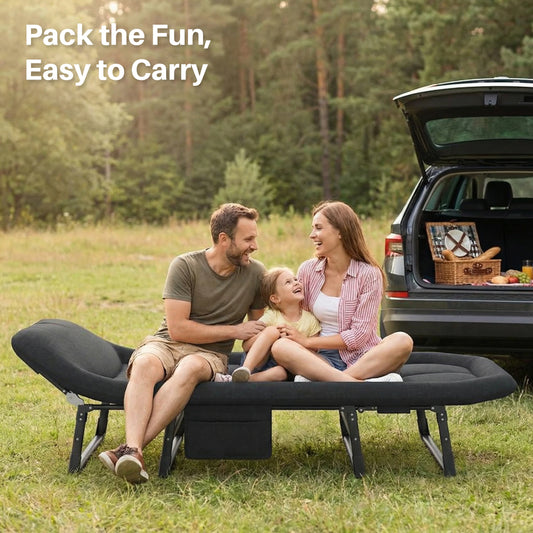 JHK Folding Camping Bed With Mattress Lightweight Cot 450Lb