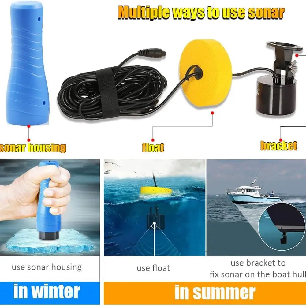 Portable Kayak Fish Finder With Sonar Handheld Depth Sensor