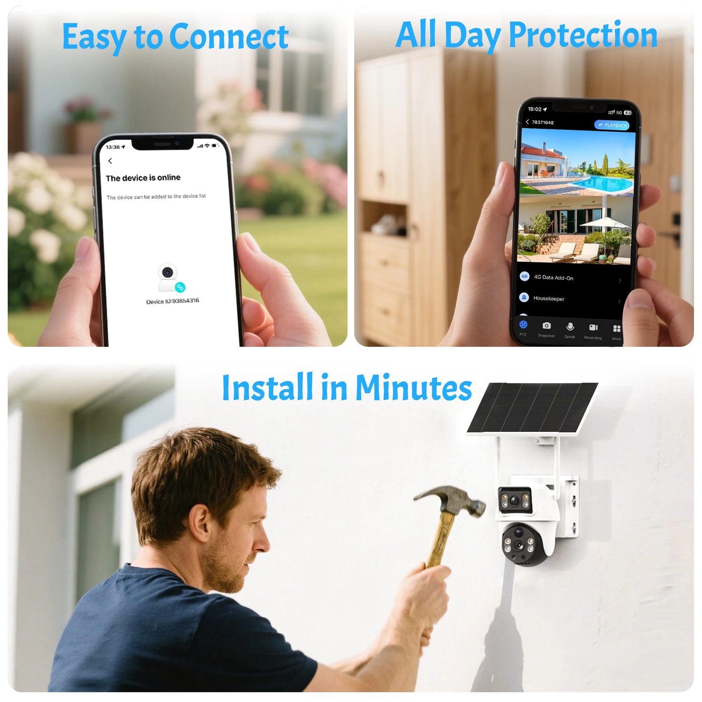 V380 Pro Dual Lens 8MP IP Camera 4G Security System