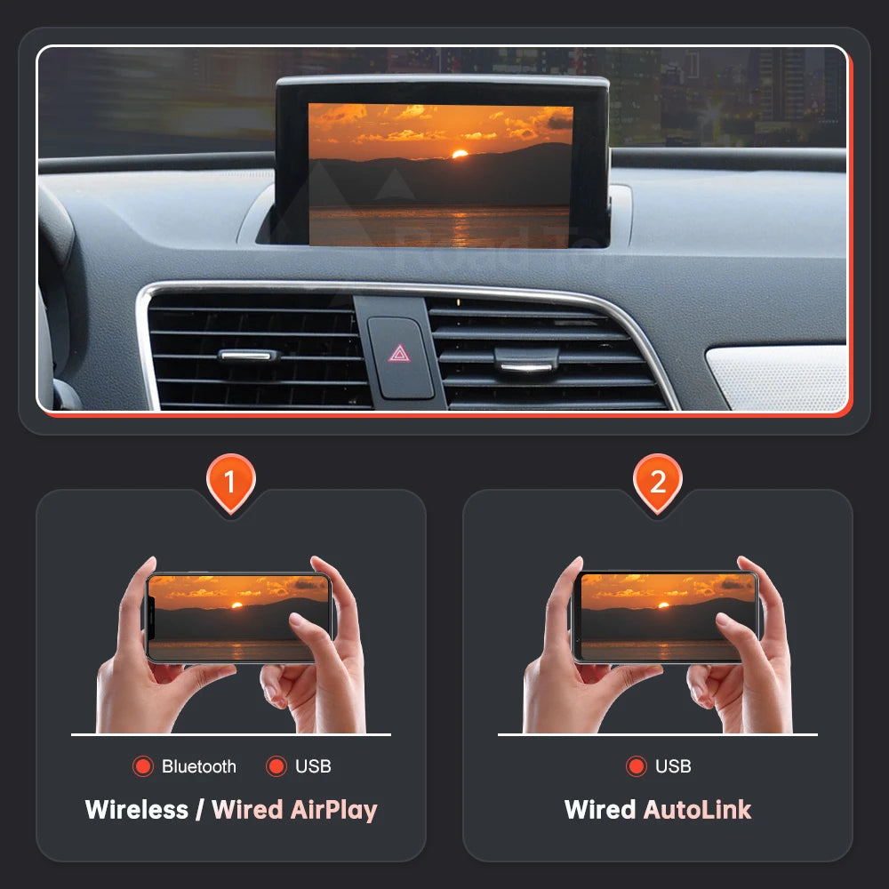 Road Top Wireless CarPlay Android Auto Interface for Audi A1 Q3