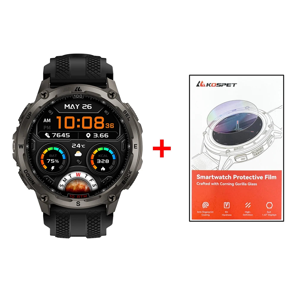 KOSPET Tank T4 Smart Watch For Men GPS 10ATM Waterproof