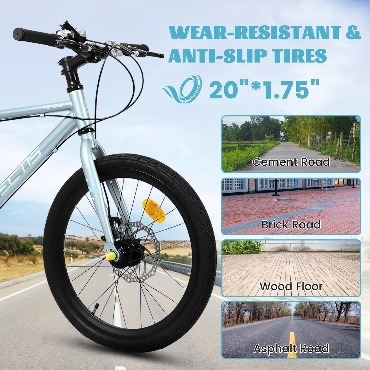 Kids Bike With 7-Speed Dual Disc Brakes For Safe Riding