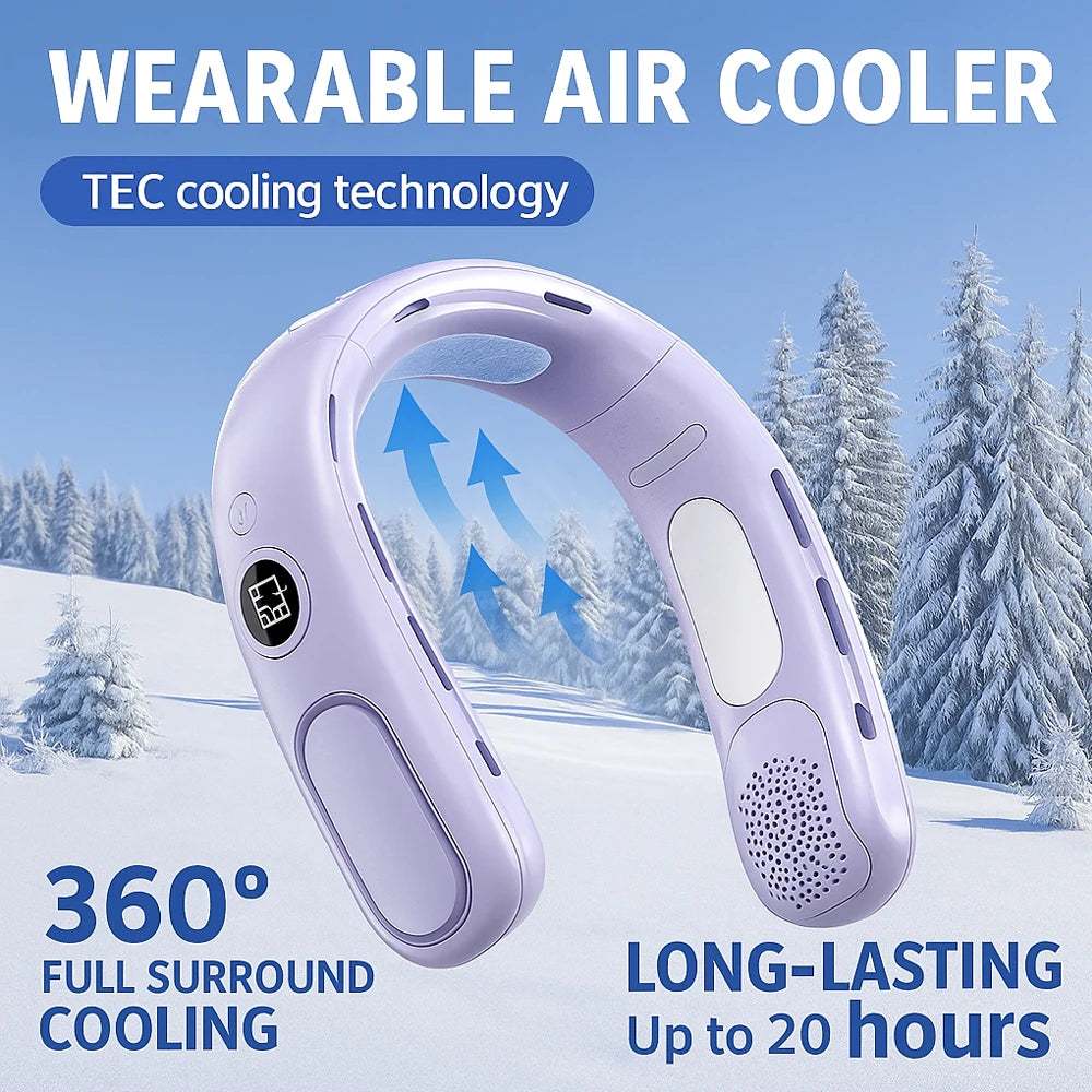 N90 Neck Fan Bladeless Wearable USB Rechargeable Five Speed Portable