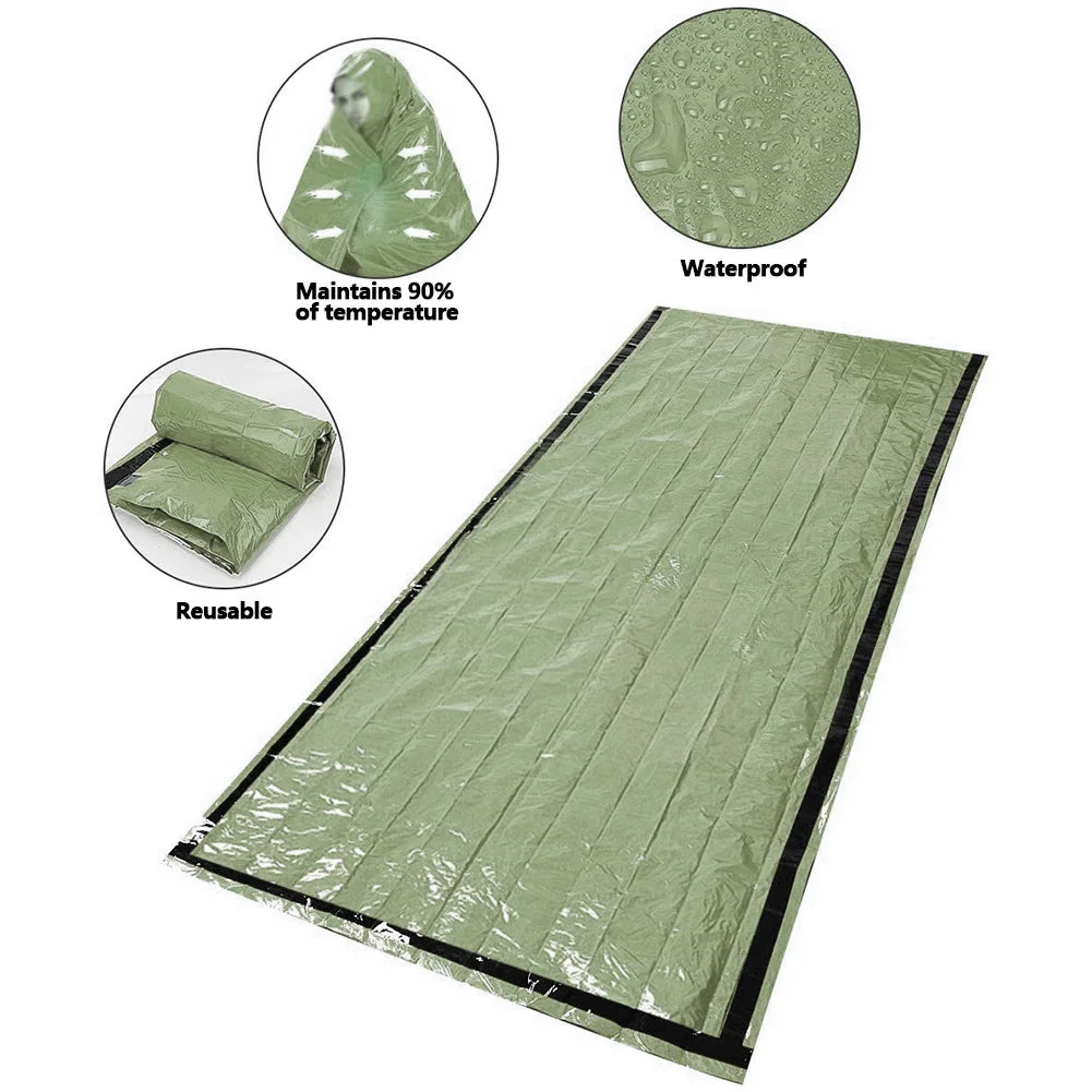 APWIKOGER Emergency Mylar Thermal Blanket Sleeping Bag for Outdoor Survival