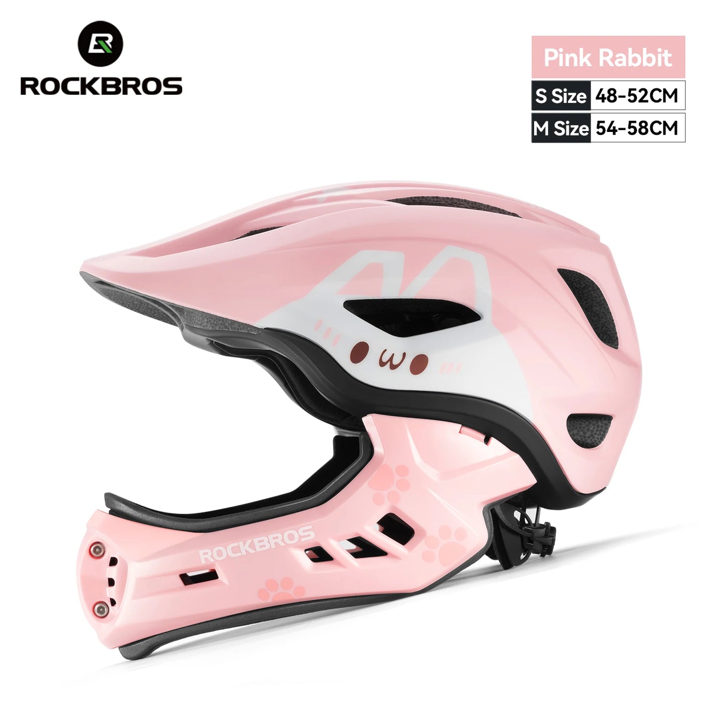 ROCKBROS Child Cycling Helmet With Detachable Full Face Shield