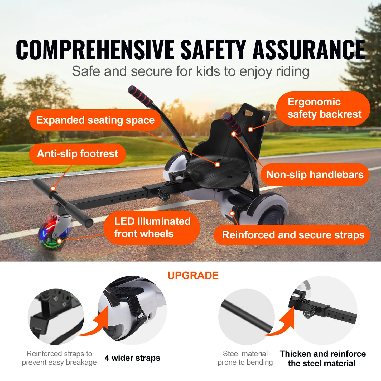 SucceBuy Hoverboard Seat Attachment For Kids 220 Lbs Load Capacity