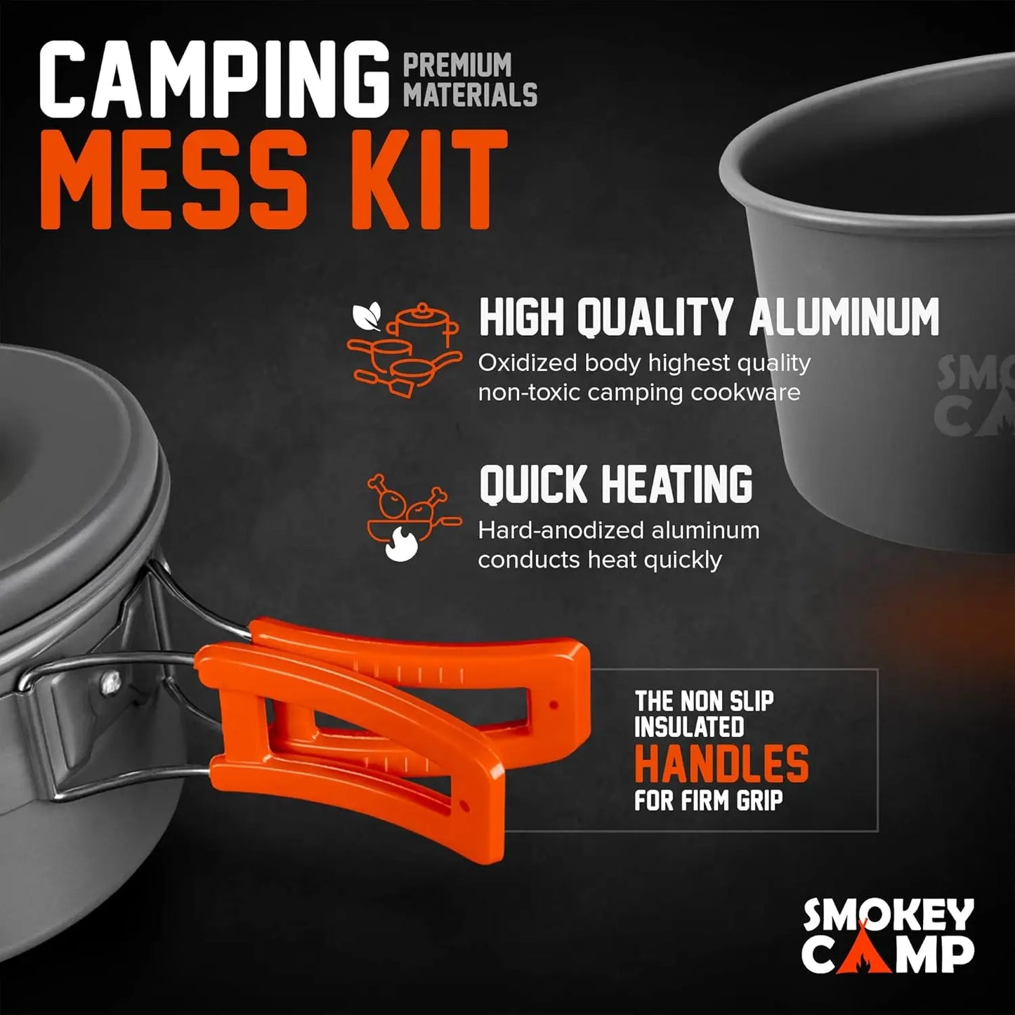 Camping Cookware Mess Kit With Stove All In One Portable