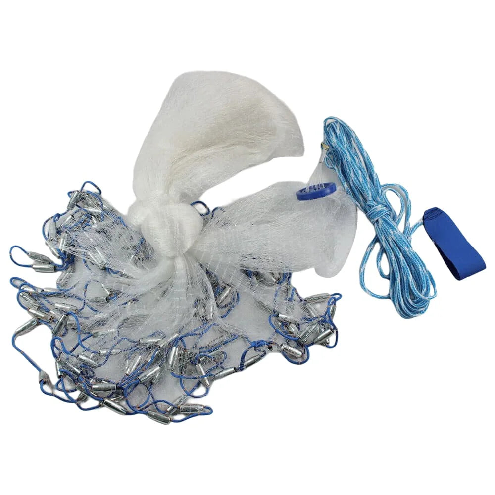 Nylon Monofilament Cast Net With Sinker For Saltwater Fishing