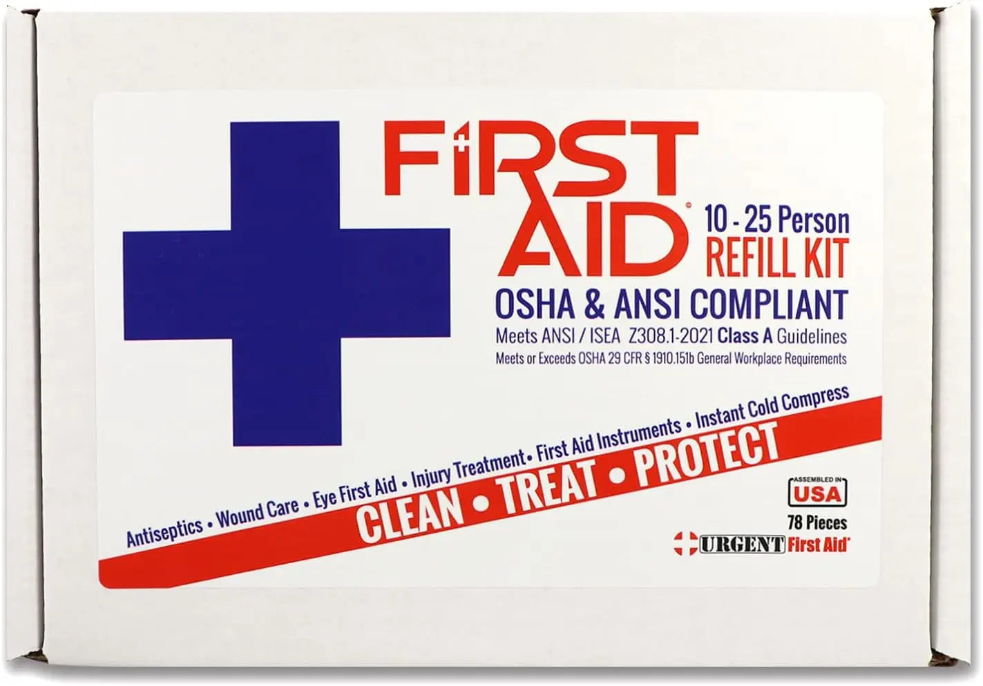 First Aid Kit Refill 25-Person 78 Pieces Meets ANSI Standards