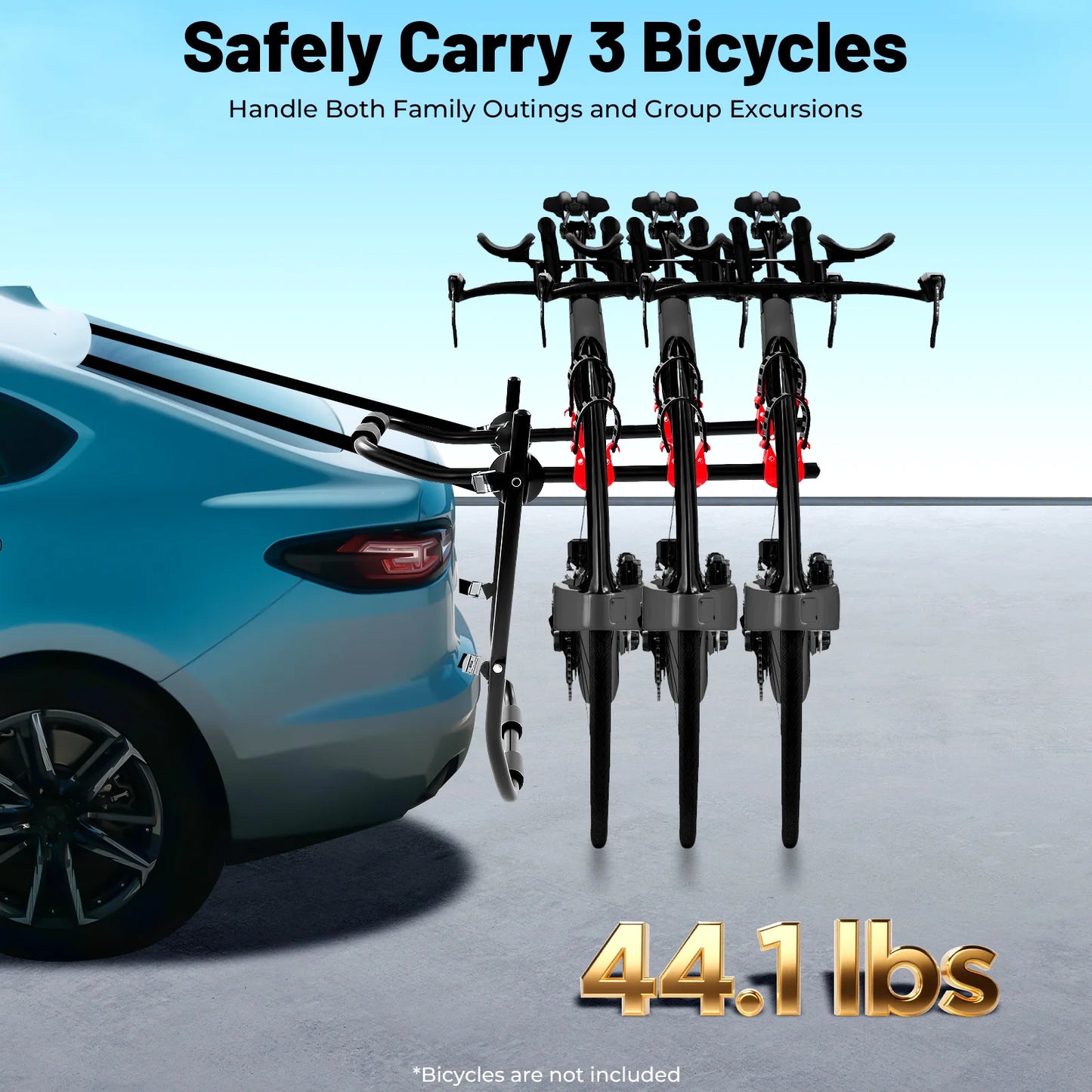Car Trunk Mount Bike Rack Fits Three Bicycles