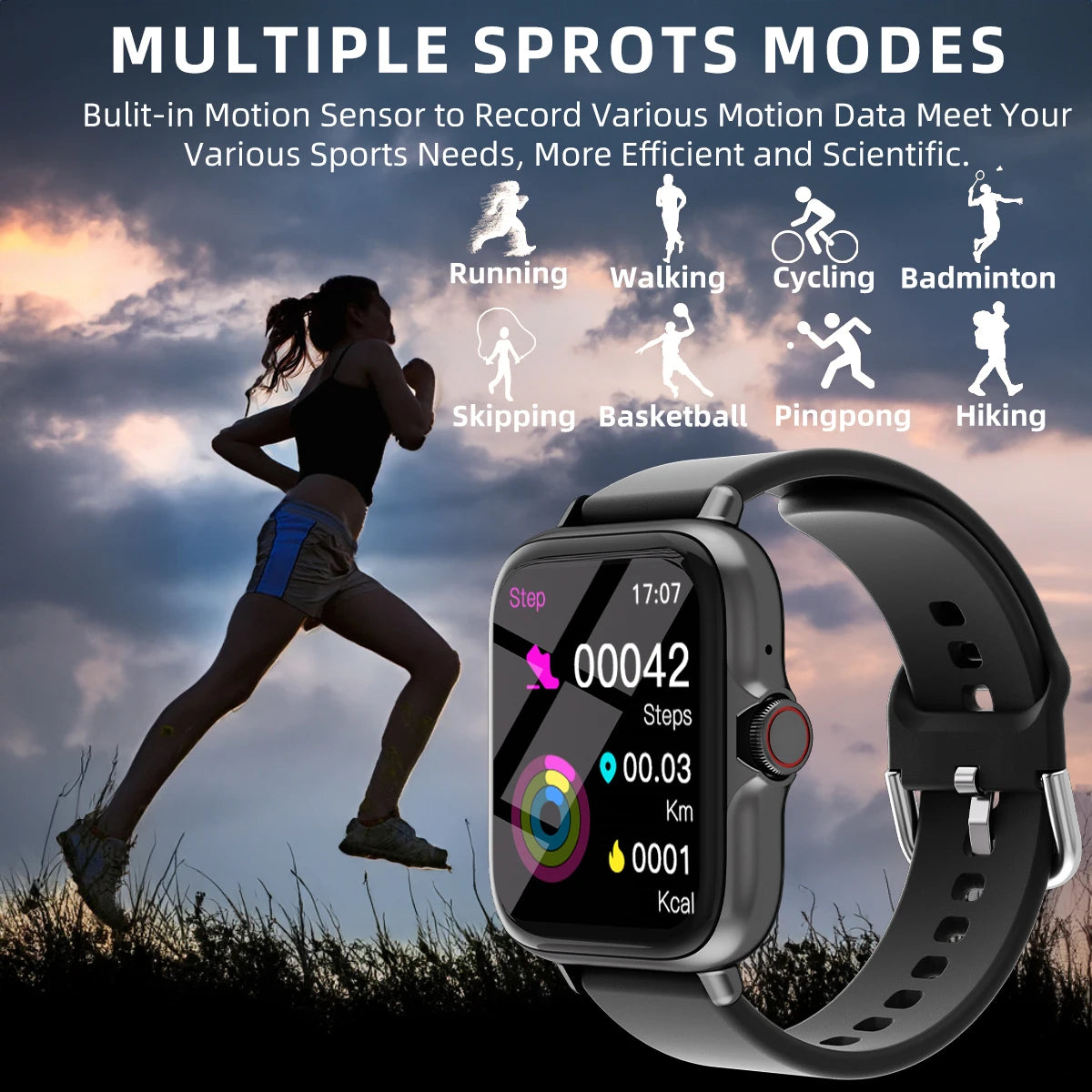 Smart Watch With Answer Calls Sleep Monitoring Pedometer