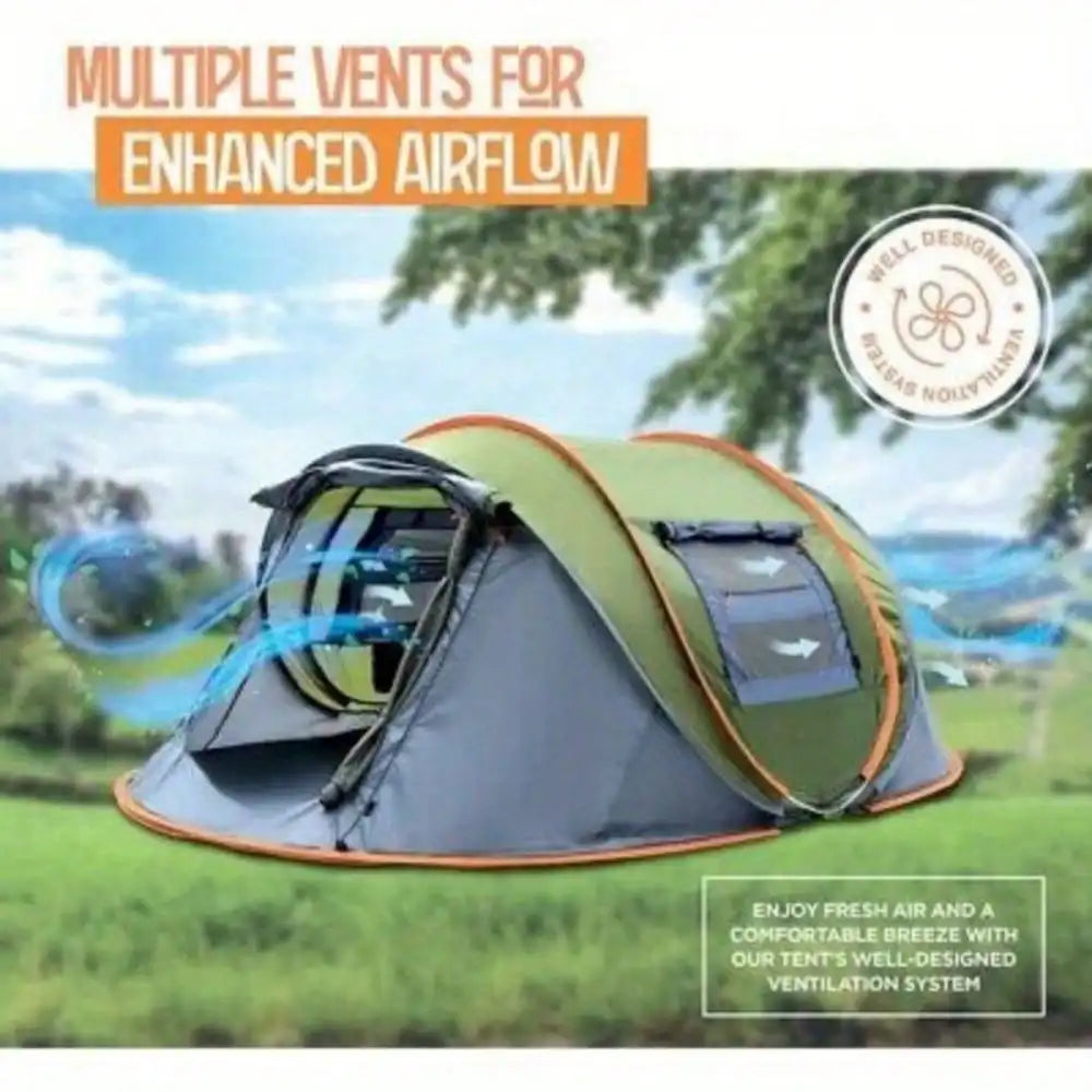 Waterproof Pop Up Camping Tent With Two Durable Doors