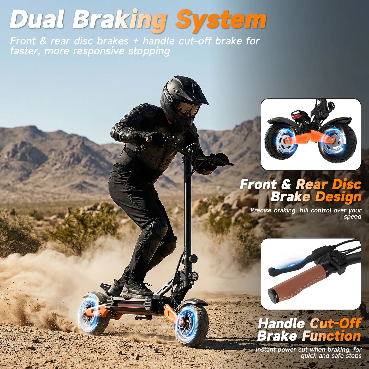AOVOPRO G67 Off-Road Electric Scooter With Dual Suspension