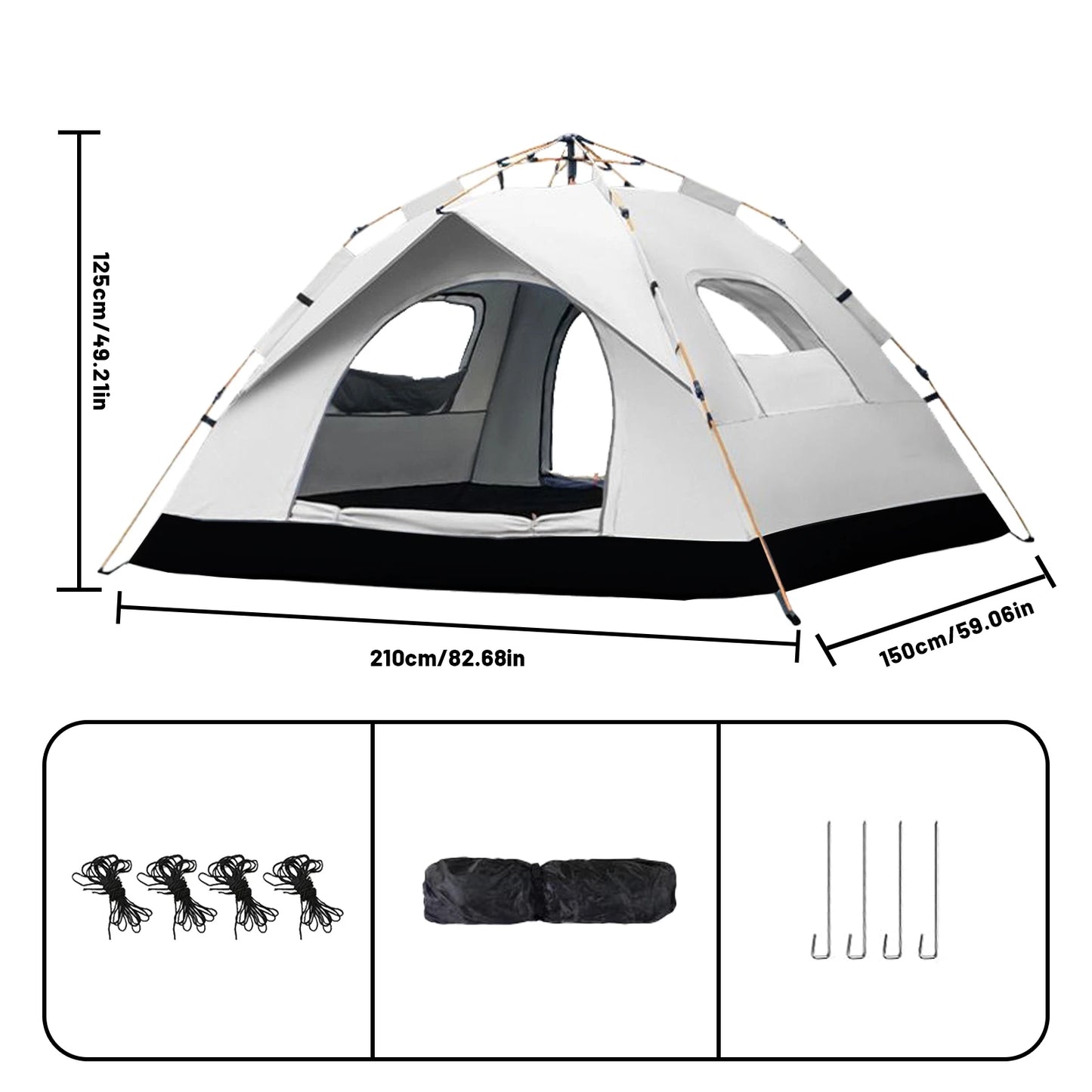 Pakicetus All-Weather Auto Tent Sunshade Quick Setup For Families