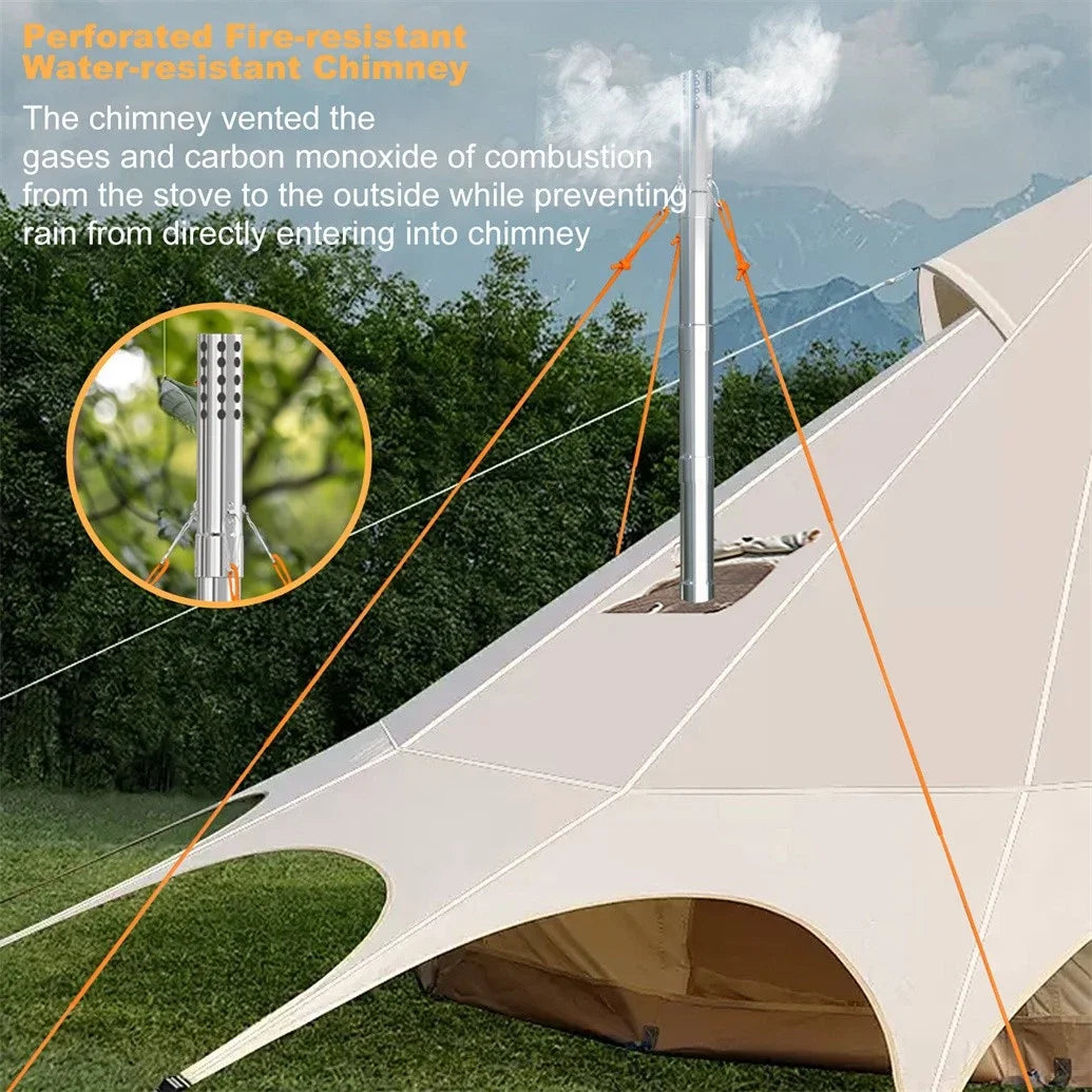 Hot Tent Wood Burning Portable Stove With Chimney Pipes