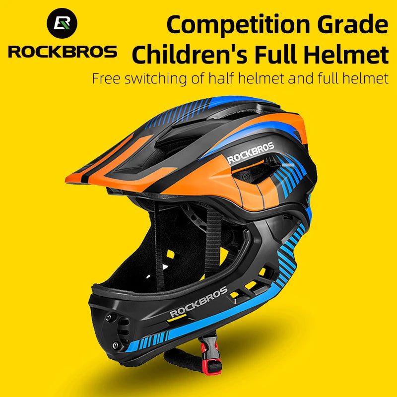 ROCKBROS Child Cycling Helmet With Detachable Full Face Shield