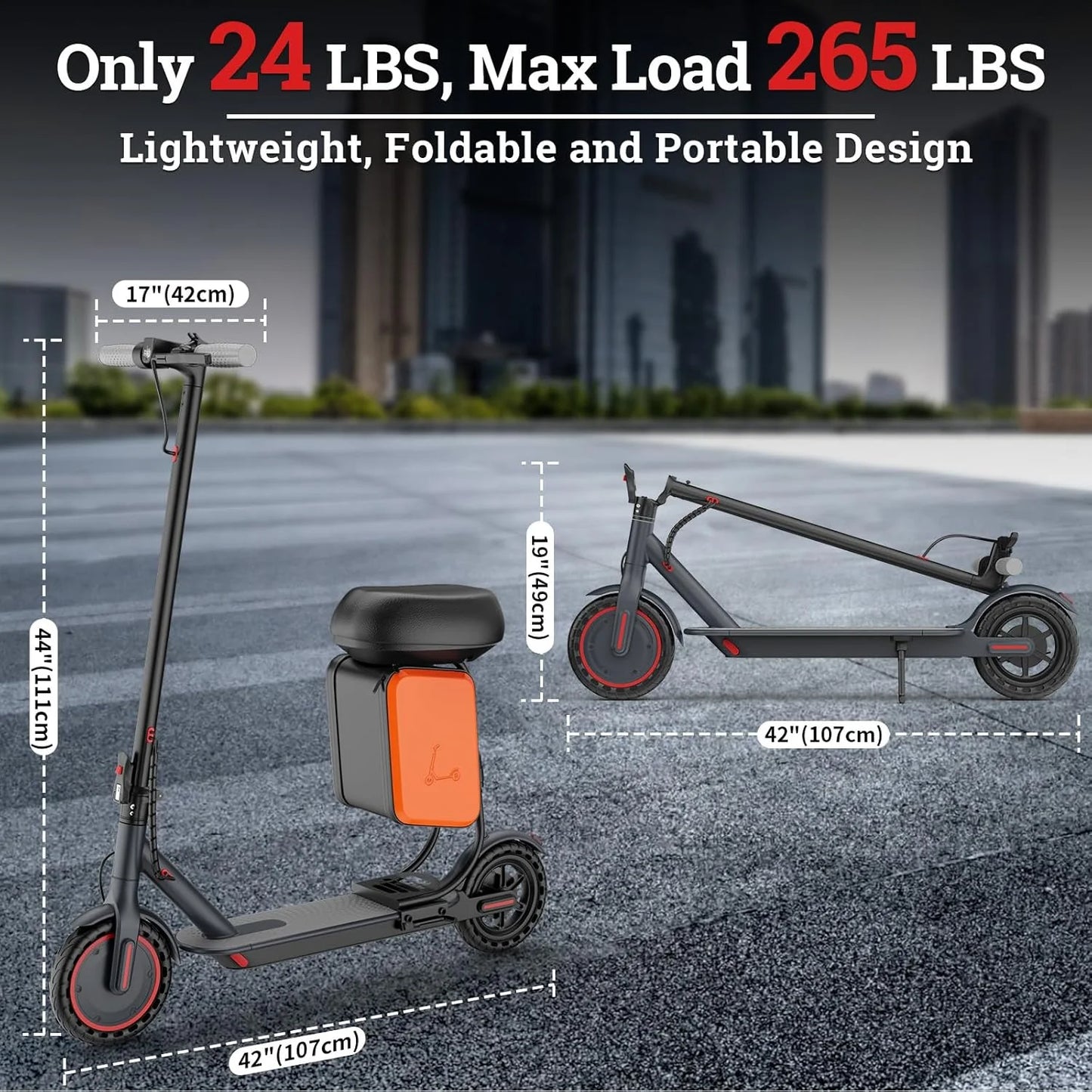 Ladped LP60 Electric Scooter 350W Motor 36V 5.2Ah Battery Removable Seat