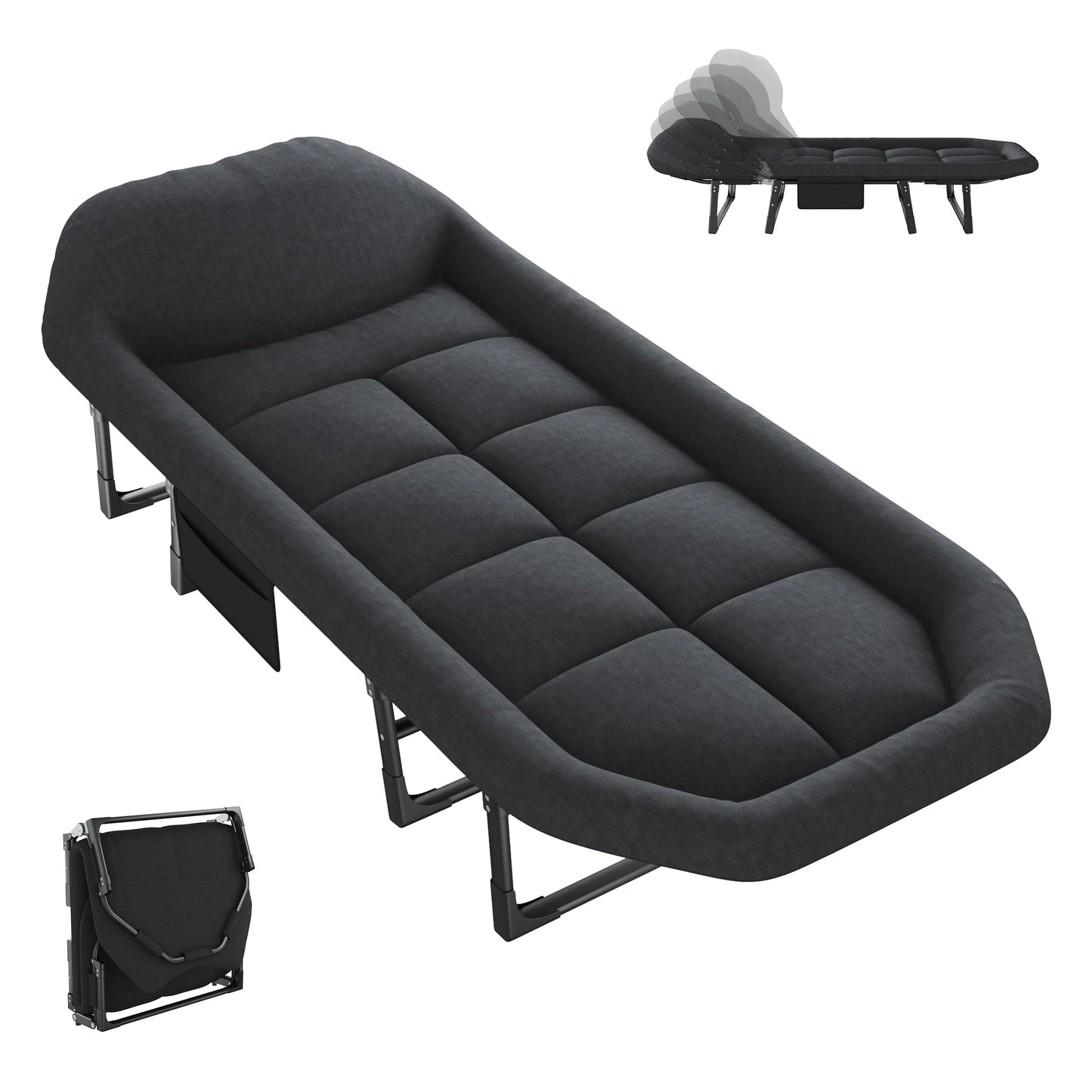 JHK Folding Camping Bed With Mattress Lightweight Cot 450Lb