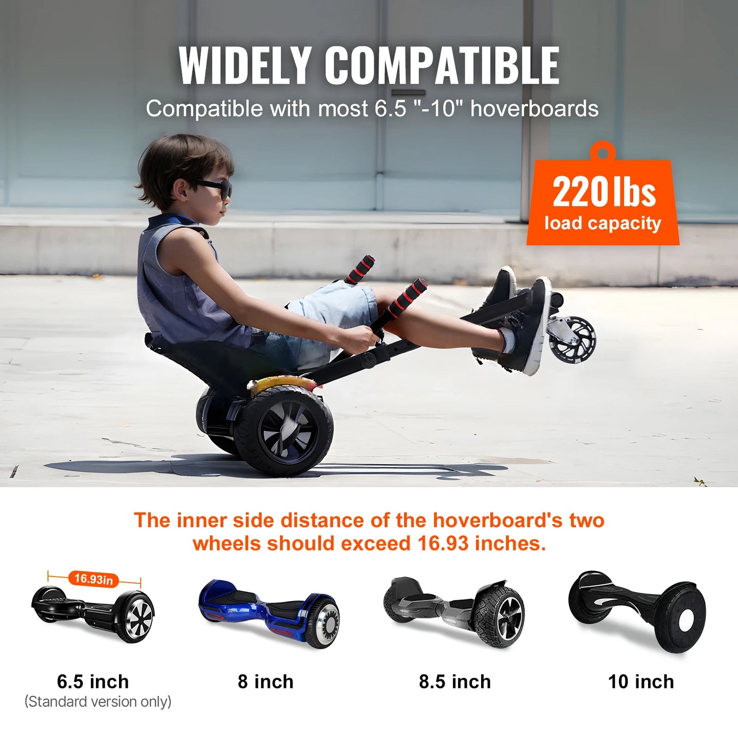 SucceBuy Hoverboard Seat Attachment For Kids 220 Lbs Load Capacity