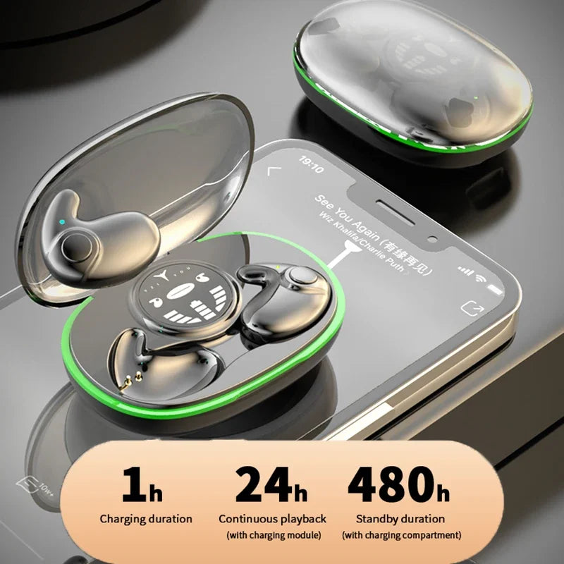 Invisible Sleep Earphones Wireless Bluetooth 5.3 Earbuds Touch Control